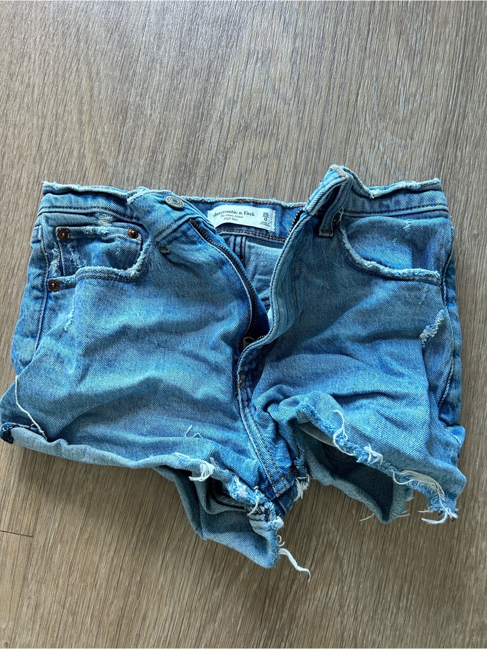 Abercrombie & Fitch Blue Distressed Denim Shorts